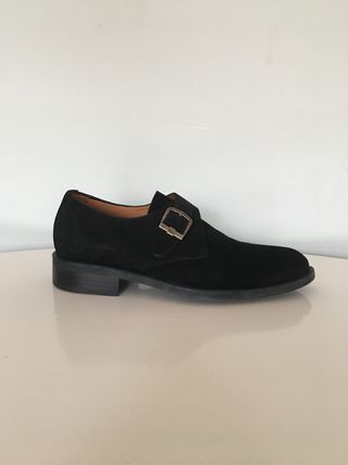 Zapato Monk Strap Negro Ante Trotters