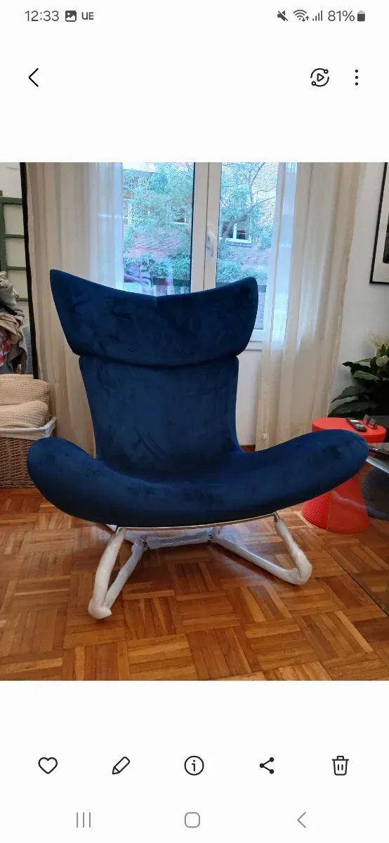 Butaca Imola azul tela