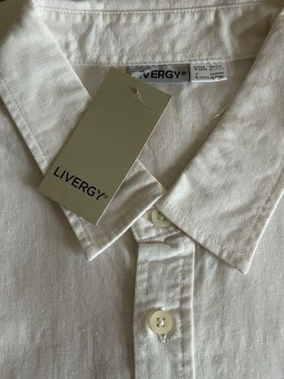 Camicia bianca nuova di lino e cotone uomo unisex