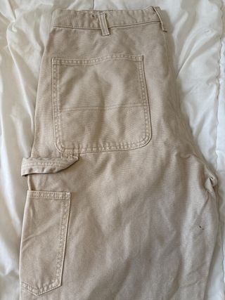 Pantalón ancho beige