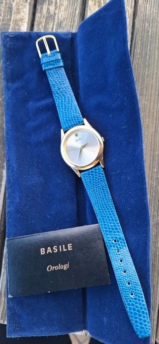 Orologio Basile Oro e Pelle Blu