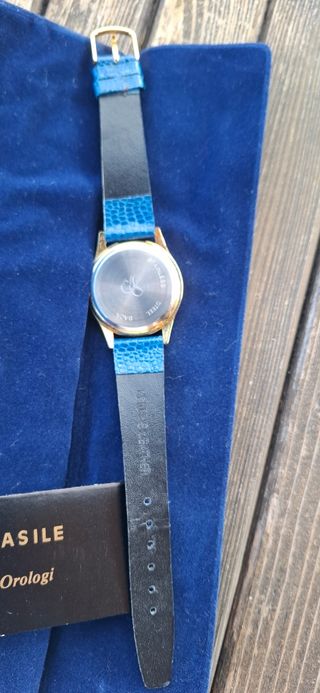 Orologio Basile Oro e Pelle Blu