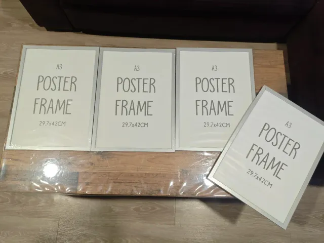 Pack 4 Marcos A3 Plateados