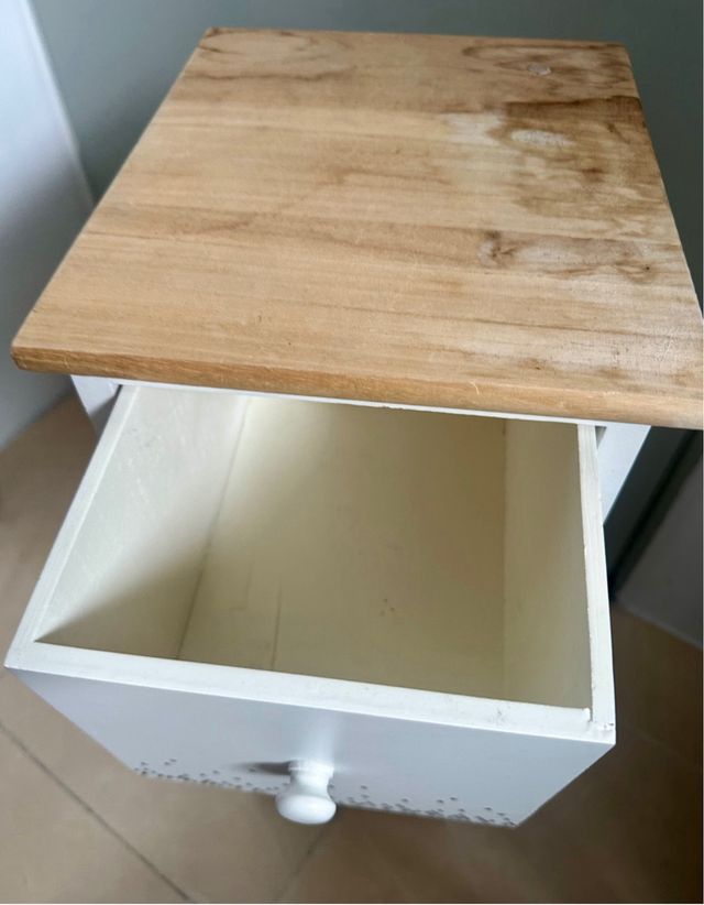 Armario auxiliar madera y blanco
