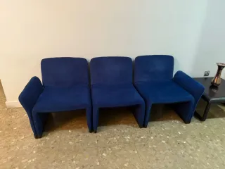 Poltrone modulari in tessuto blu