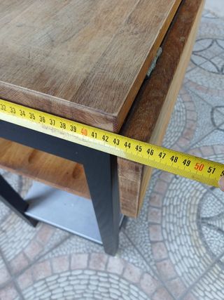 Mesa auxiliar madera y metal