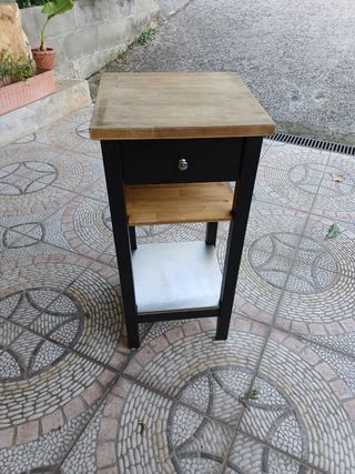 Mesa auxiliar madera y metal