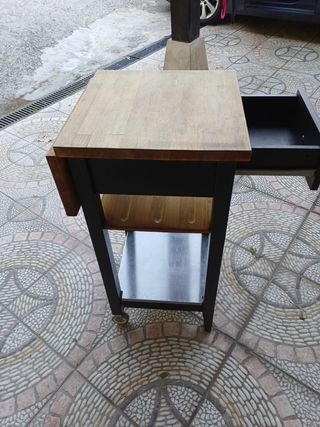 Mesa auxiliar madera y metal