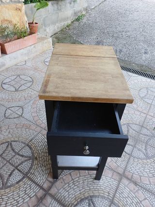 Mesa auxiliar madera y metal
