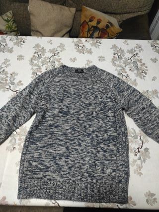 Jersey jaspeado gris y negro