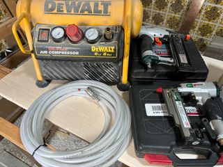 Compresor DeWalt y Clavadoras cepillo y radial