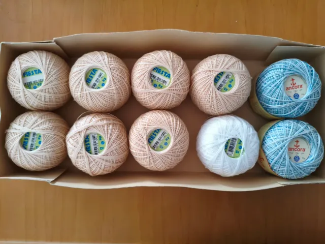 10 Ovillos Hilo Perlé Fiesta N°12