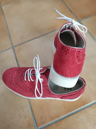 Scarpe donna rosse stringate n.39