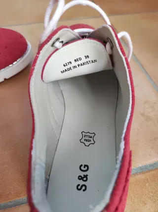 Scarpe donna rosse stringate n.39