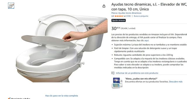 Elevador WC con tapa 10 cm