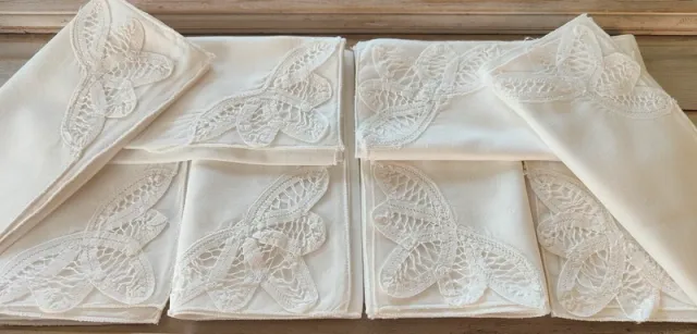 Tovaglioli Pizzo Rinascimento Puro Cotone Bianco