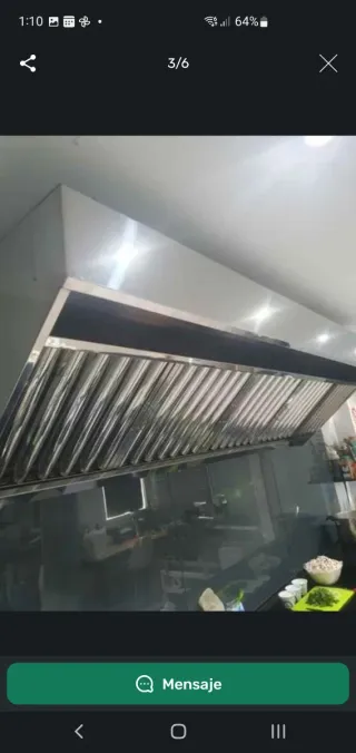 Campana extractora de 2 metros con motor y codos