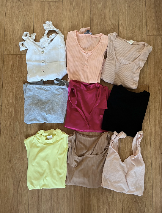 lote 9 camisetas y bodys de mujer