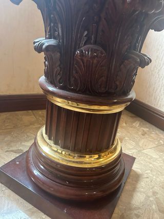 Mesa antigua madera y cristal