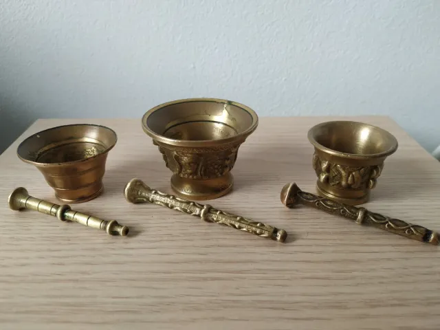 3 Almireces Antiguos Bronce