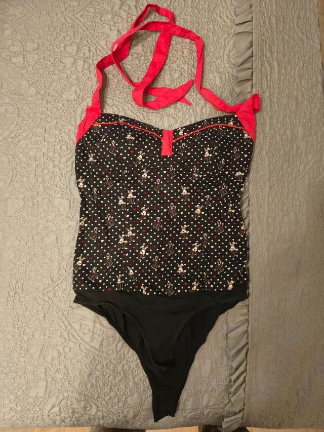 Body Zara nero con pois rossi