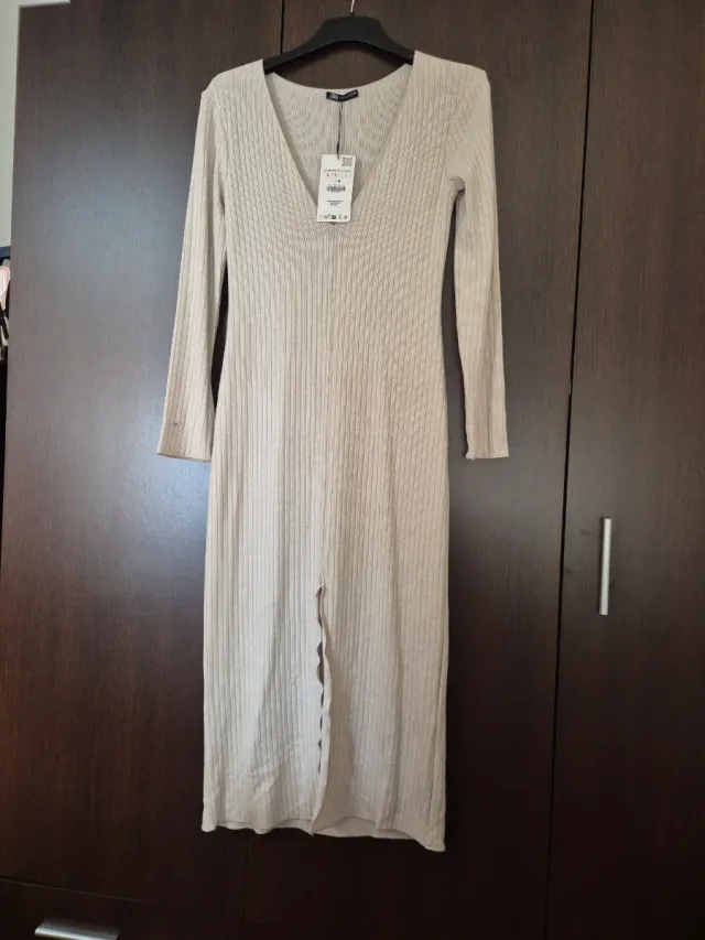 Vestido Zara Beige Talla XS