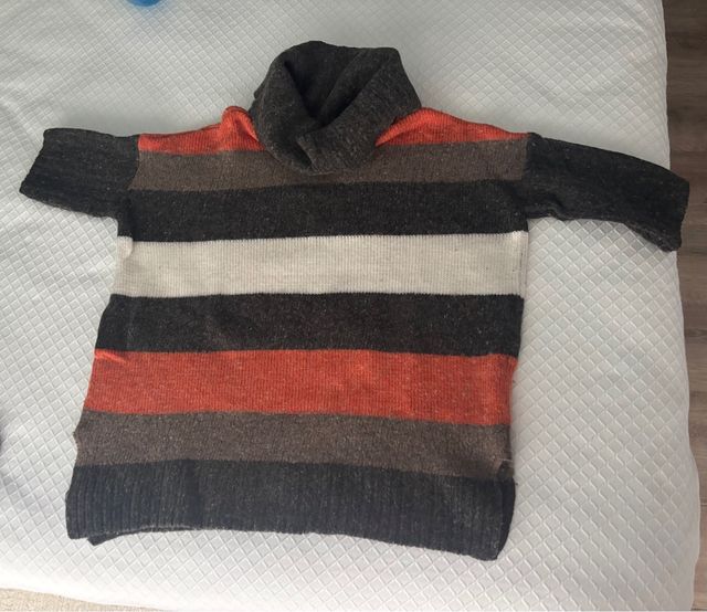 Jersey de punto rayas cuello alto