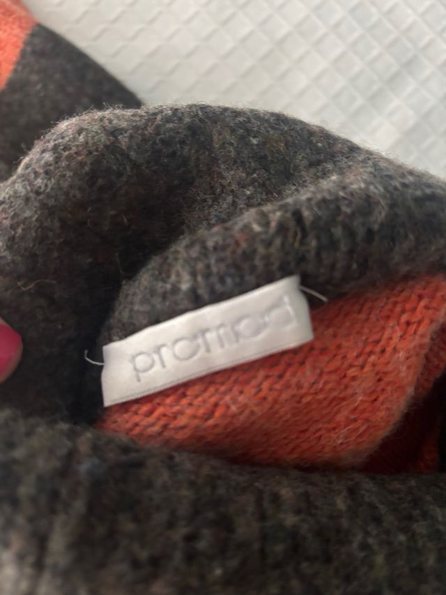 Jersey de punto rayas cuello alto