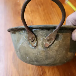 Vaso antico in ottone e rame