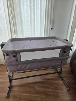 Cuna colecho Kinderkraft gris