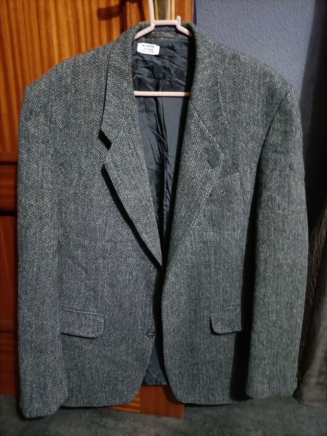 Americana Harris Tweed Hombre Talla 54 Gris