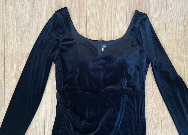 Vestido largo Negro de fiesta de Terciopelo