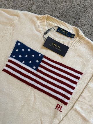 Jersey Polo Ralph Lauren Bandera Americana Beige
