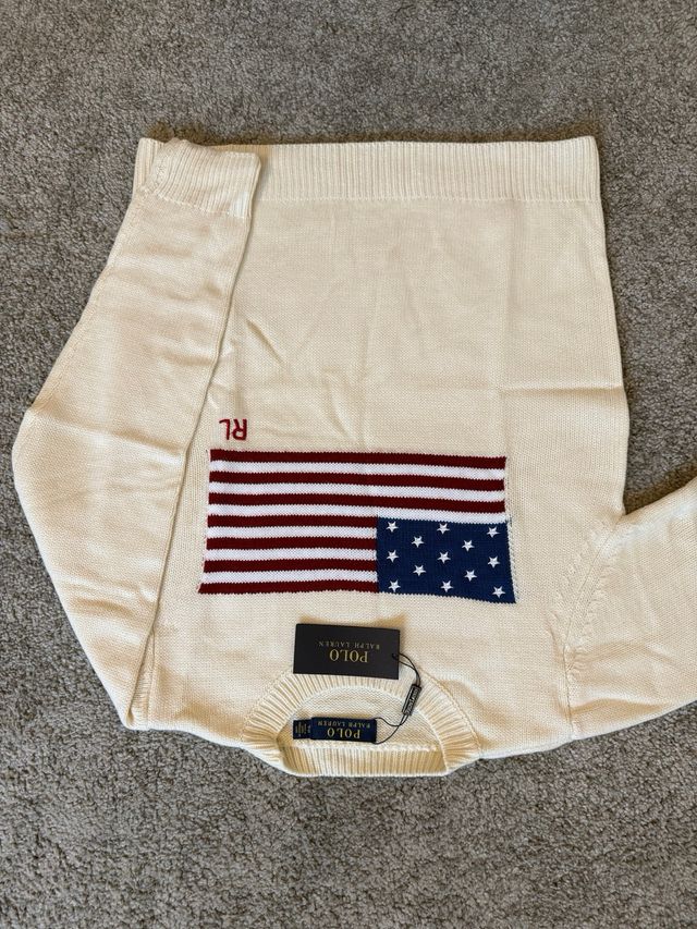 Jersey Polo Ralph Lauren Bandera Americana Beige