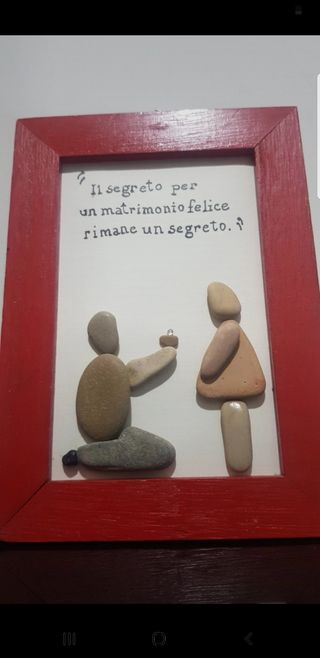 Quadretto decorativo sassi matrimonio