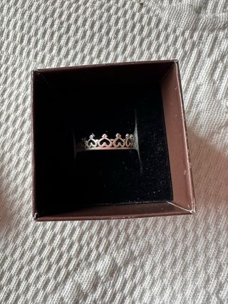 Anillo Plata Corazones Corona