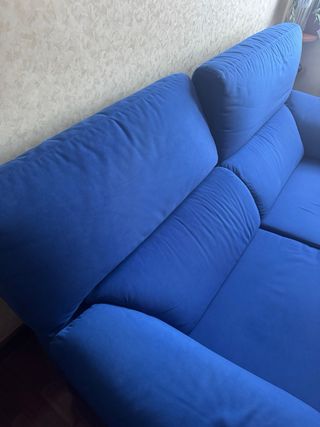 Sofá 3 plazas abatible azul