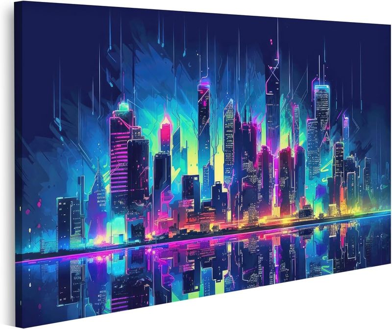 Imagen de Cuadro Decorativo Cyberpunk Neón