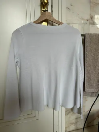 Camiseta blanca manga larga mujer