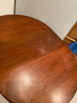 Mesa redonda extensible de madera