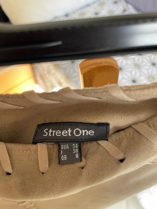 Gonna scamosciata sintetica beige vintage