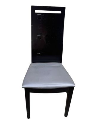 Sillas de comedor madera negra asiento gris