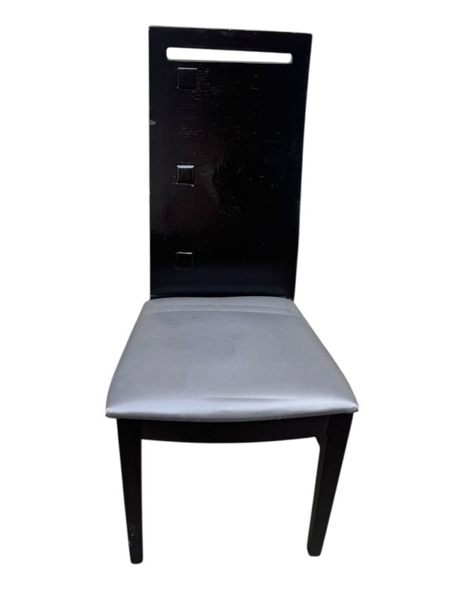 Sillas de comedor madera negra asiento gris
