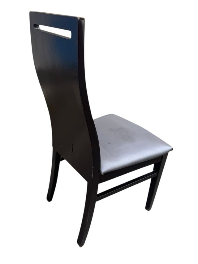 Sillas de comedor madera negra asiento gris