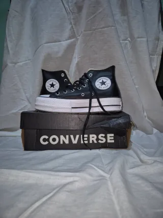 Converse alte ecopelle nere