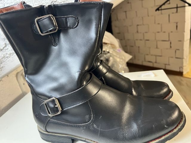 Stivali uomo moto neri fibbie