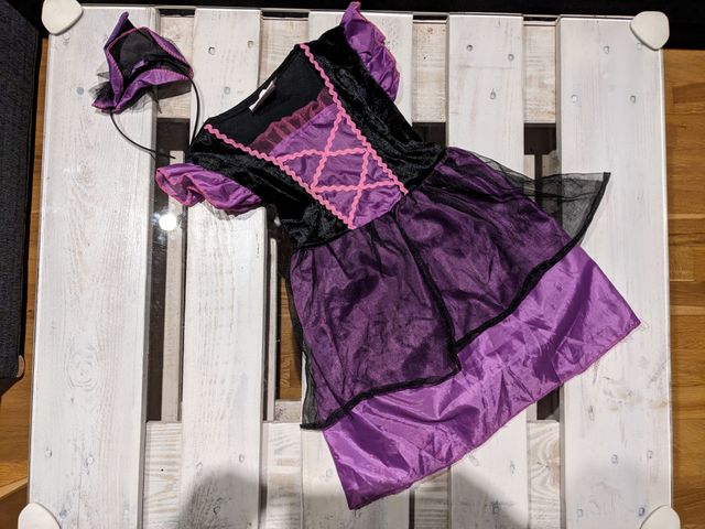 Disfraz Bruja Niña Halloween Morado y negro