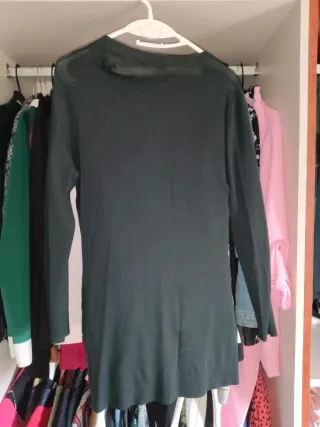 Cárdigan largo negro con botones