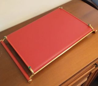 Vassoio metallo oro e rosso