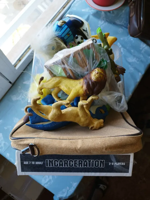 Caja de juguetes y objetos varios